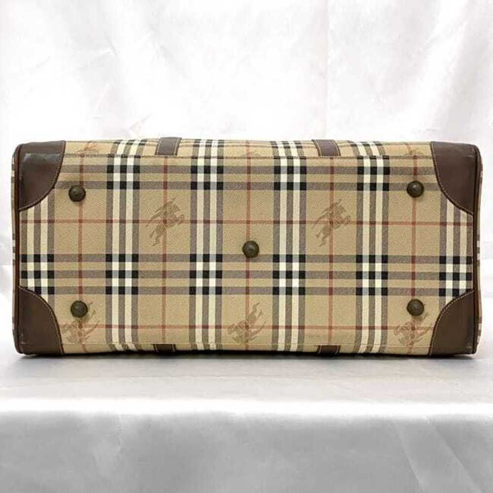 Burberry Boston Bag Beige Brown Check Travel Burberrys Zipper Business Trip - Picture 4 of 10